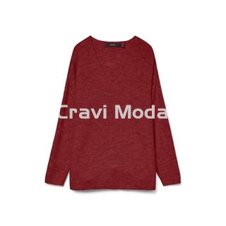 JERSEY BURDEOS CUELLO PICO - Imagen 1