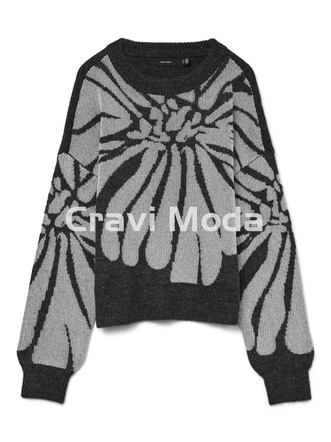JERSEY NEGRO CON DIBUJO GRIS - Imagen 1