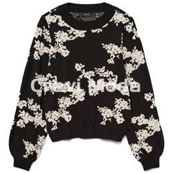 JERSEY NEGRO ESTAMPADO DE FLORES - Imagen 1