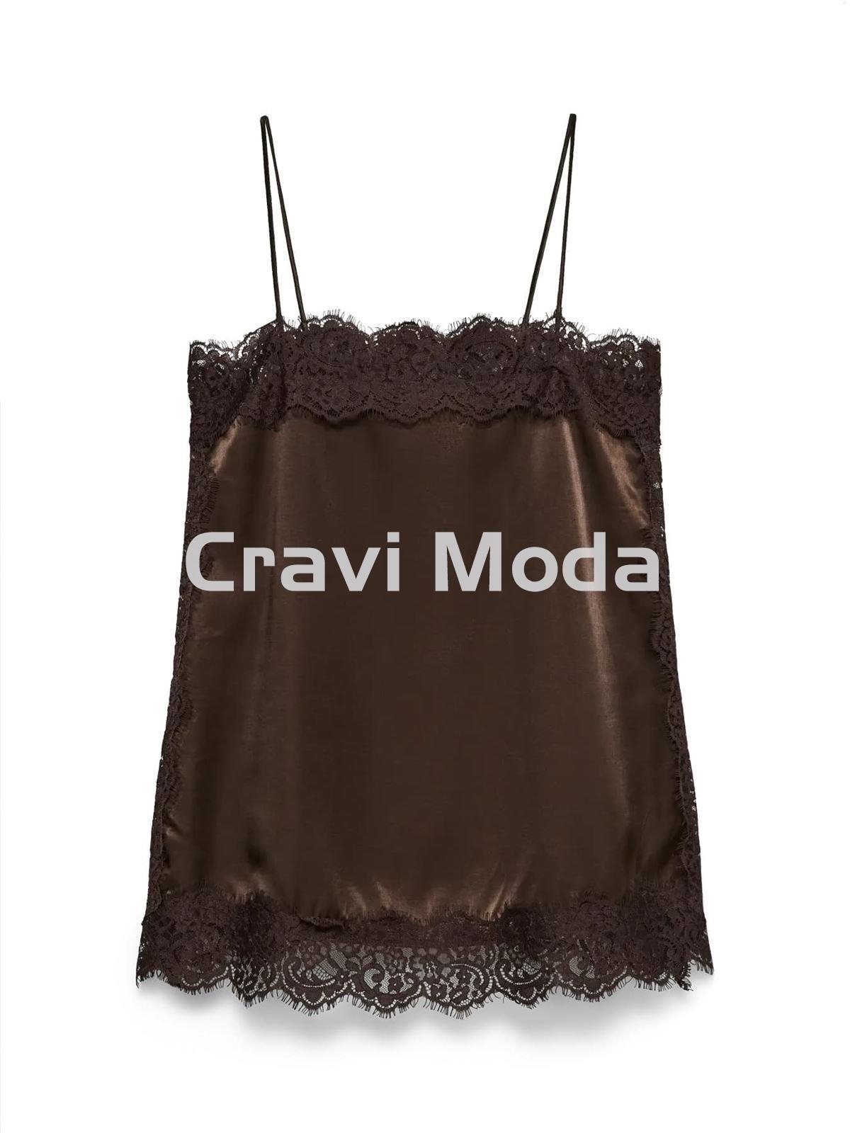 LENCERA SATINADO MARRON CHOCOLATE - Imagen 1