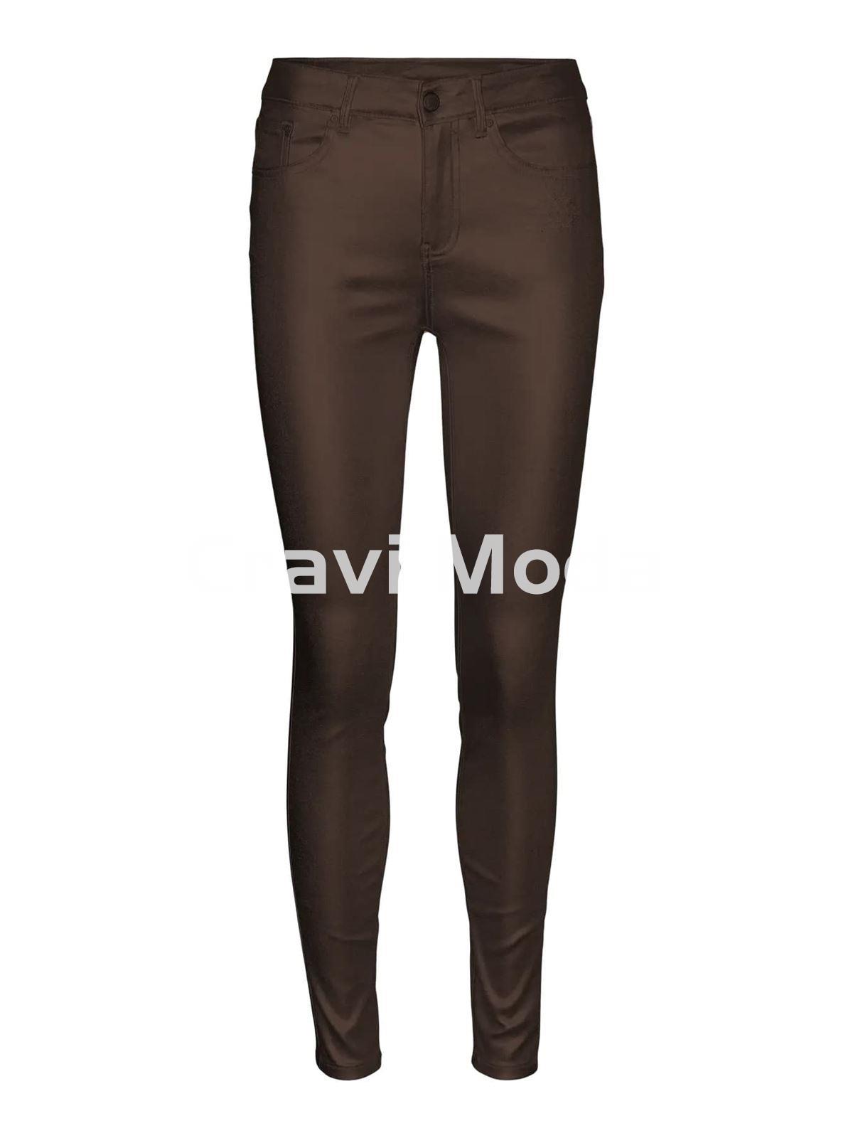 PANTALÓN POLIPIEL MARRÓN CHOCOLATE - Imagen 1