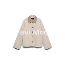 PARKA BEIS CON CUELLO A CONTRASTE - Imagen 1
