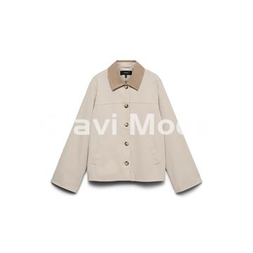 PARKA BEIS CON CUELLO A CONTRASTE - Imagen 1