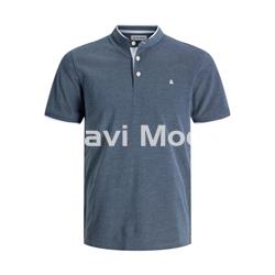 POLO AZUL CUELLO MAO - Imagen 1
