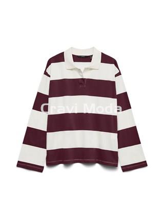 POLO DE RALLAS BURDEOS - Imagen 1