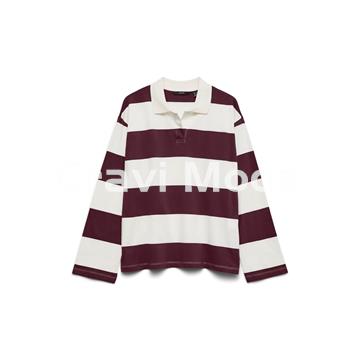 POLO DE RALLAS BURDEOS - Imagen 1