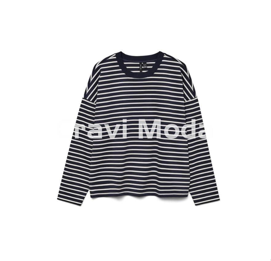 SUDADERA AZUL MARINO DE RALLAS - Imagen 1
