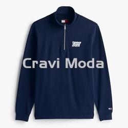 SUDADERA AZUL SIN CAPUCHA CON CREMALLERA - Imagen 1