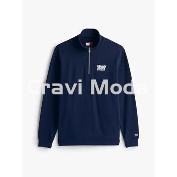 SUDADERA AZUL SIN CAPUCHA CON CREMALLERA - Imagen 1