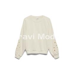 SUDADERA BEIS CON BORDADO CALADO EN LOS BRAZOS - Imagen 1