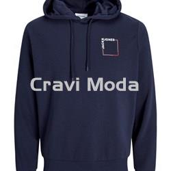 SUDADERA CON CAPUCHA AZUL MARINO - Imagen 1