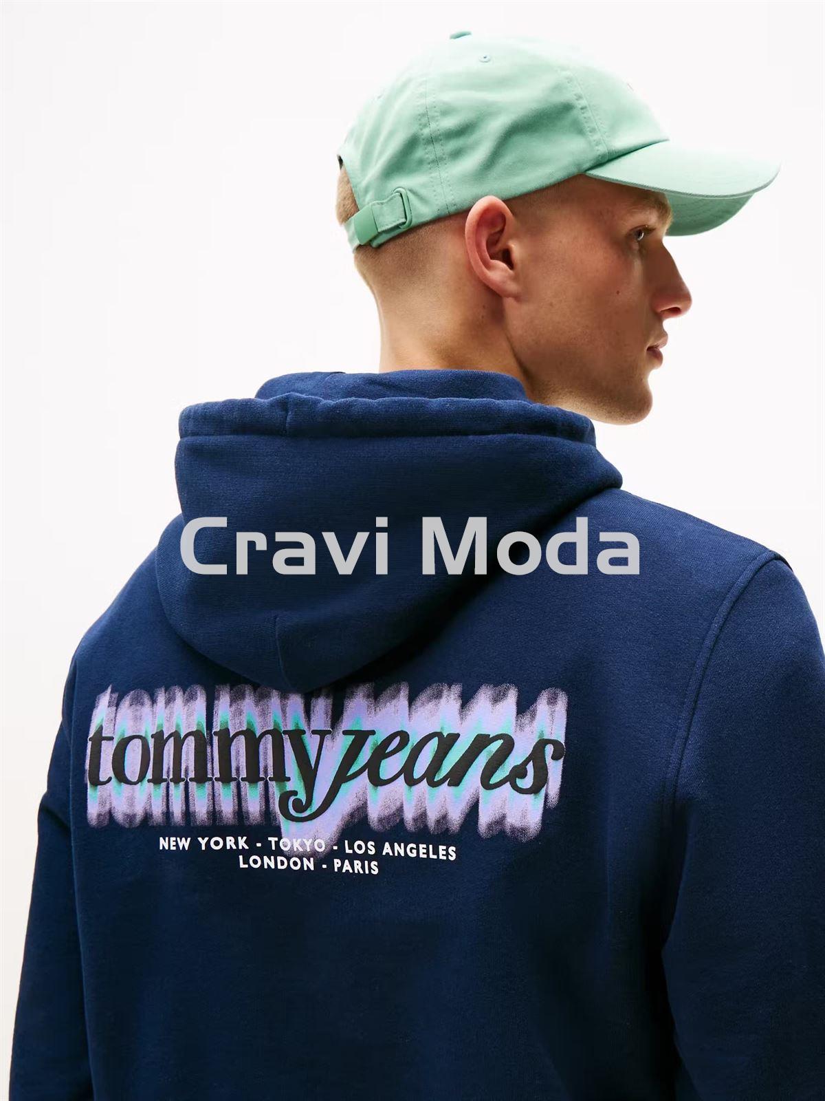 SUDADERA CON CAPUCHA AZUL MARINO - Imagen 2