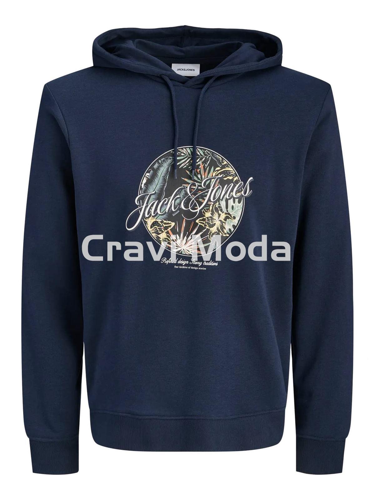 SUDADERA CON CAPUCHA AZUL MARINO - Imagen 1