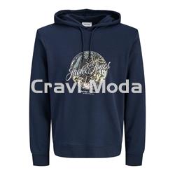 SUDADERA CON CAPUCHA AZUL MARINO - Imagen 1