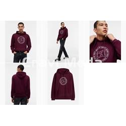 SUDADERA CON CAPUCHA BURDEOS - Imagen 1
