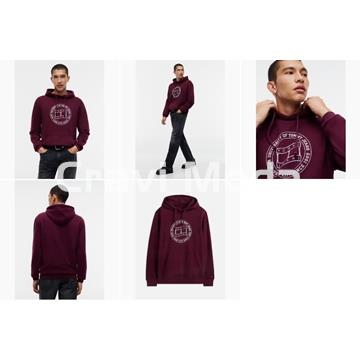 SUDADERA CON CAPUCHA BURDEOS - Imagen 1