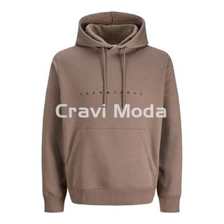 SUDADERA CON CAPUCHA MARRÓN - Imagen 1