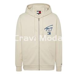 SUDADERA DE CREMALLERA CON CAPUCHA BEIS - Imagen 1