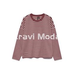 SUDADERA FINA DE RALLAS BURDEOS - Imagen 1