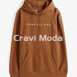 SUDADERA MARRÓN CON CAPUCHA - Imagen 1