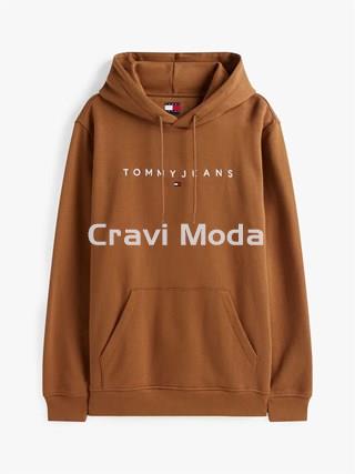 SUDADERA MARRÓN CON CAPUCHA - Imagen 1