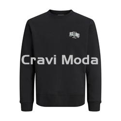 SUDADERA NEGRA SIN CAPUCHA - Imagen 1