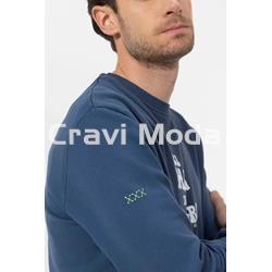 SUDADERA SIN CAPUCHA AZUL MARINO EL MAR TODO LO-CURA - Imagen 2