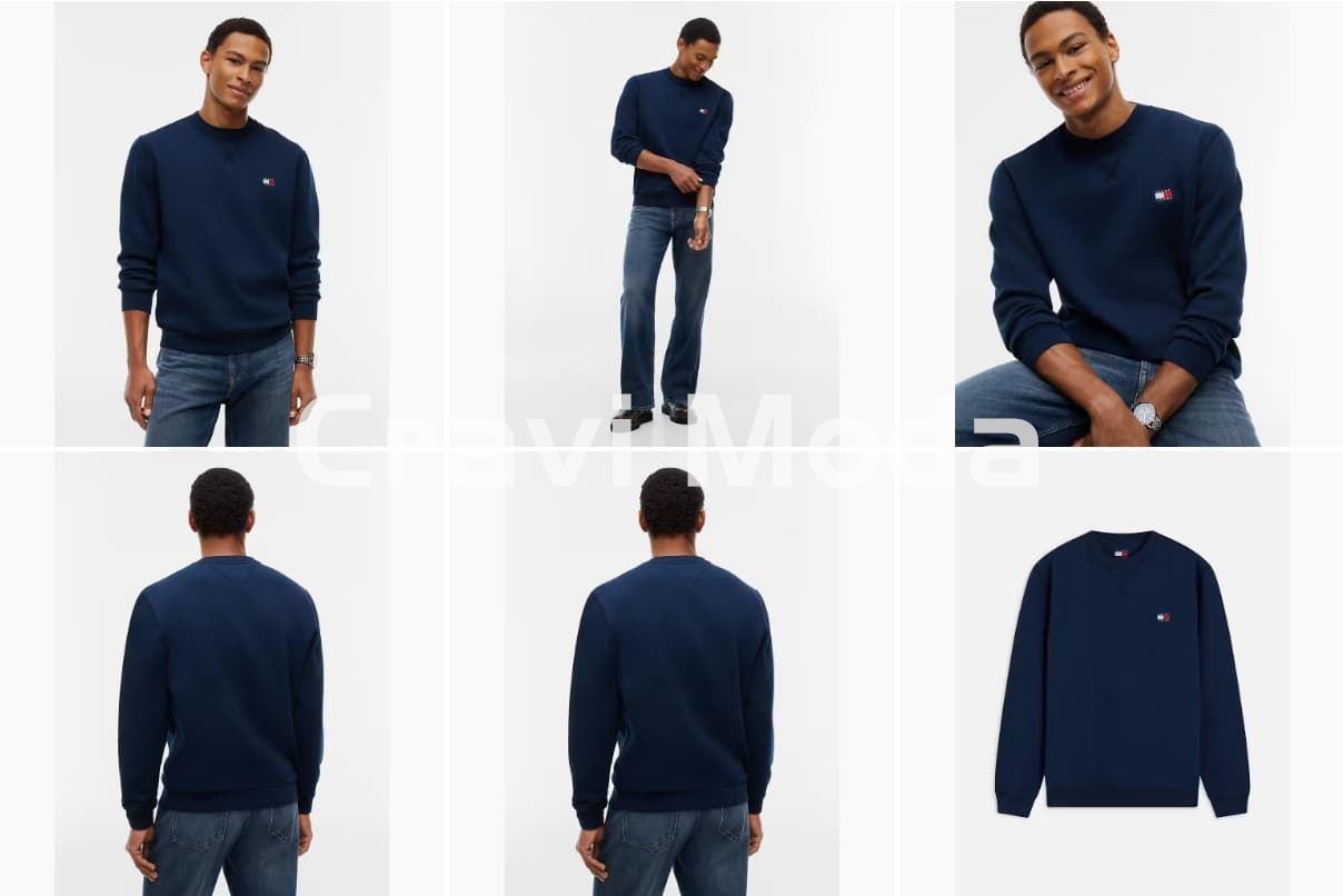 SUDADERA SIN CAPUCHA AZUL MARINO - Imagen 1