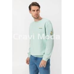 SUDADERA SIN CAPUCHA AZUL TURQUESA - Imagen 1