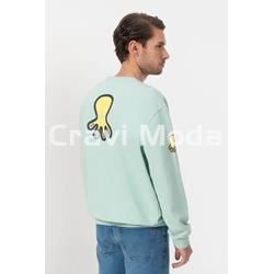 SUDADERA SIN CAPUCHA AZUL TURQUESA - Imagen 2