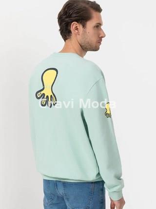 SUDADERA SIN CAPUCHA AZUL TURQUESA - Imagen 2