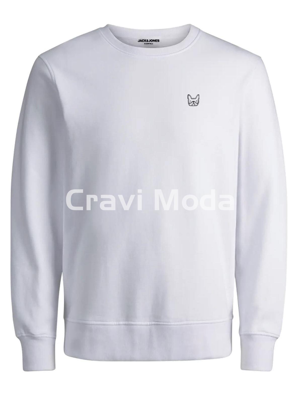 SUDADERA SIN CAPUCHA BÁSICA BLANCA - Imagen 1