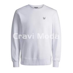 SUDADERA SIN CAPUCHA BÁSICA BLANCA - Imagen 1