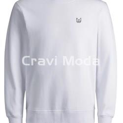 SUDADERA SIN CAPUCHA BÁSICA BLANCA - Imagen 1