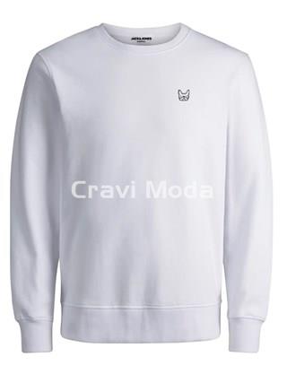 SUDADERA SIN CAPUCHA BÁSICA BLANCA - Imagen 1