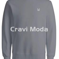 SUDADERA SIN CAPUCHA BÁSICA GRIS - Imagen 1