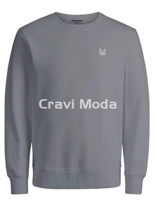 SUDADERA SIN CAPUCHA BÁSICA GRIS - Imagen 1