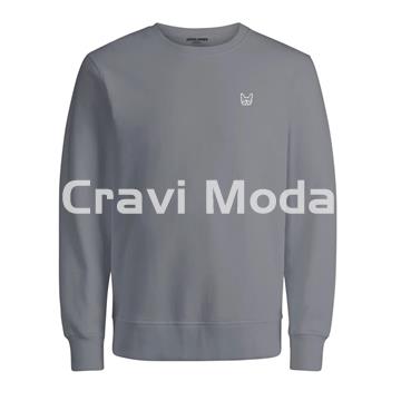 SUDADERA SIN CAPUCHA BÁSICA GRIS - Imagen 1