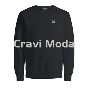 SUDADERA SIN CAPUCHA BÁSICA NEGRA - Imagen 1