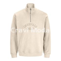 SUDADERA SIN CAPUCHA CON CREMALLERA BEIS - Imagen 1
