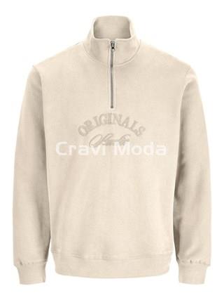 SUDADERA SIN CAPUCHA CON CREMALLERA BEIS - Imagen 1