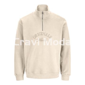SUDADERA SIN CAPUCHA CON CREMALLERA BEIS - Imagen 1