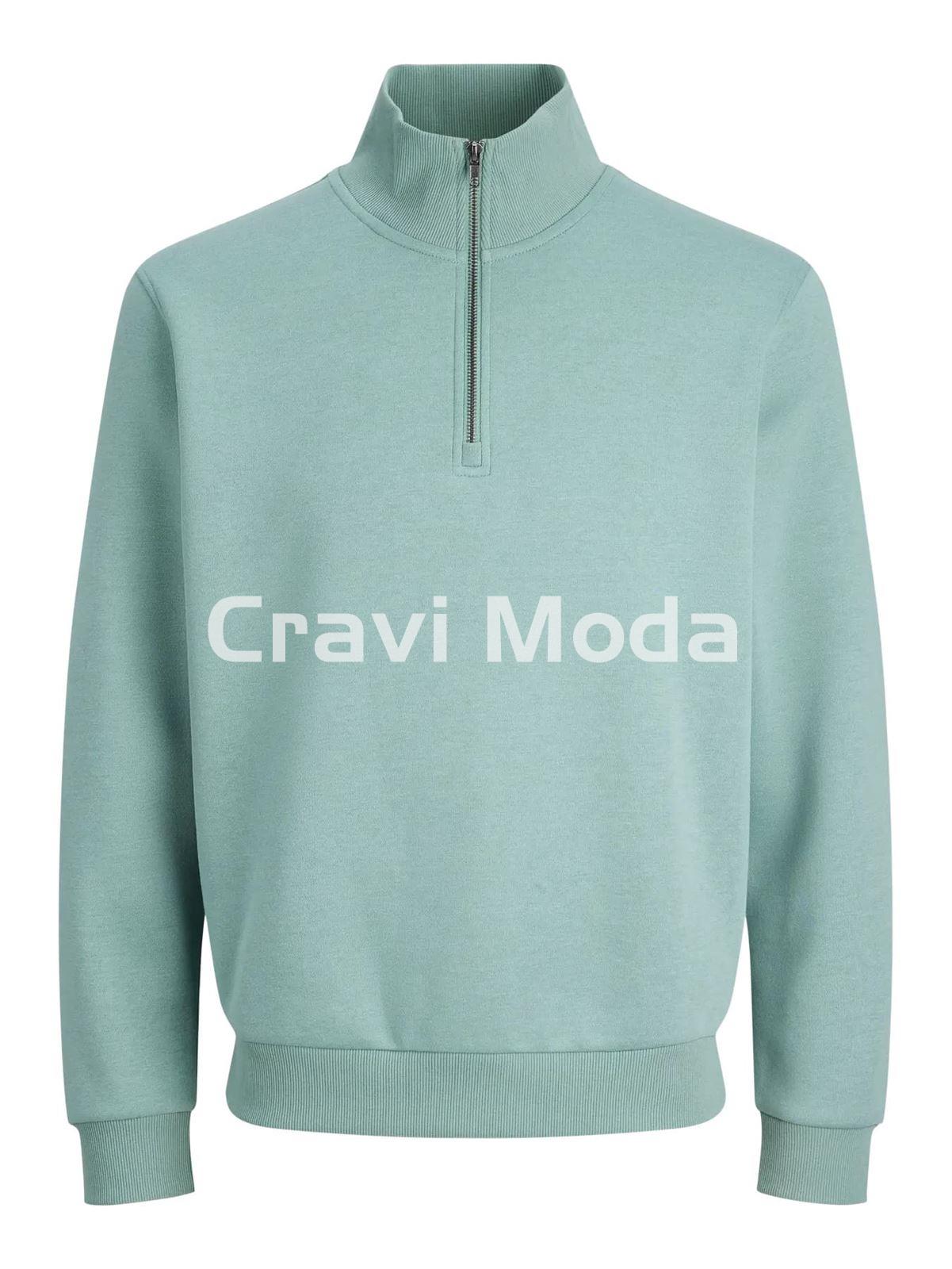 SUDADERA SIN CAPUCHA DE CREMALLERA AZUL - Imagen 1