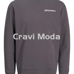 SUDADERA SIN CAPUCHA GRIS CON DIBUJO EN LA ESPALDA - Imagen 1