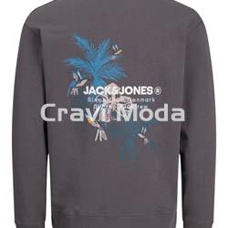 SUDADERA SIN CAPUCHA GRIS CON DIBUJO EN LA ESPALDA - Imagen 2