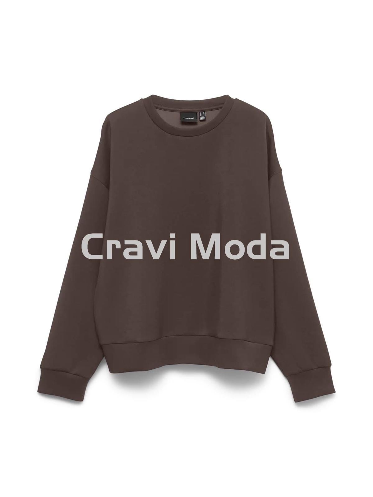 SUDADERA SIN CAPUCHA MARRÓN CHOCOLATE - Imagen 1
