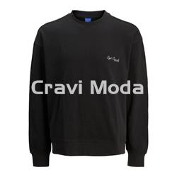 SUDADERA SIN CAPUCHA NEGRA CON DIBUJO EN LA ESPALDA - Imagen 1