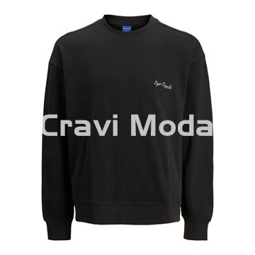 SUDADERA SIN CAPUCHA NEGRA CON DIBUJO EN LA ESPALDA - Imagen 1