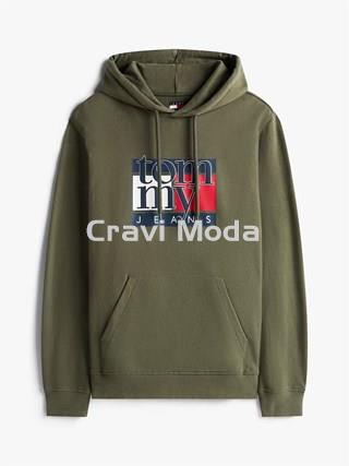 SUDADERA VERDE CON CAPUCHA - Imagen 1