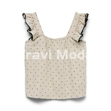 TOP BEIS CON LUNARES NEGROS - Imagen 1